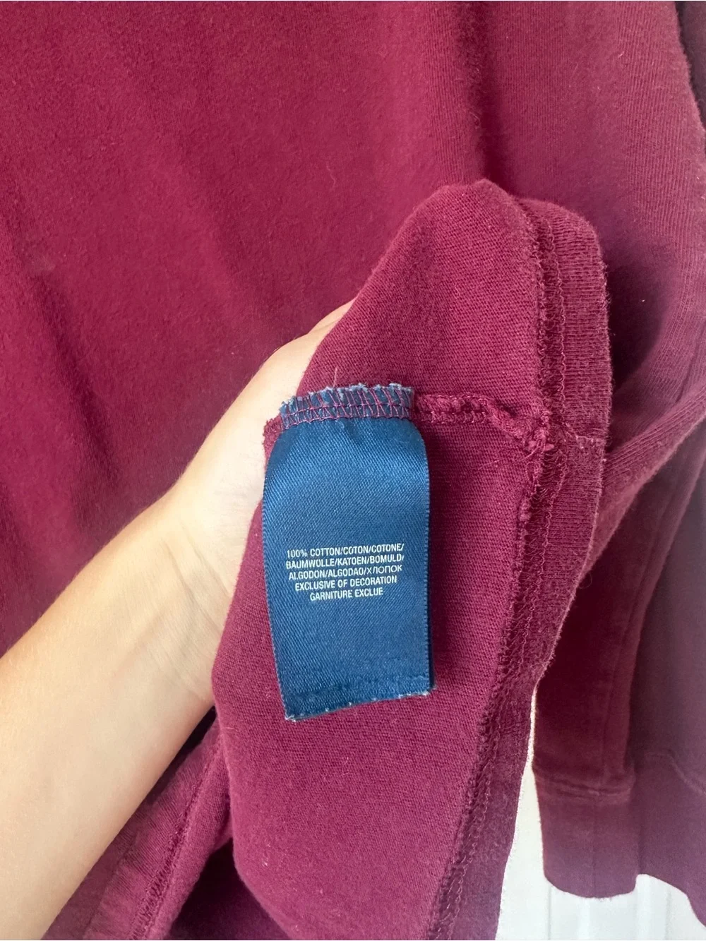 Ralph Lauren Long-Sleeve Crew Tee - Burgundy with Gold Pony